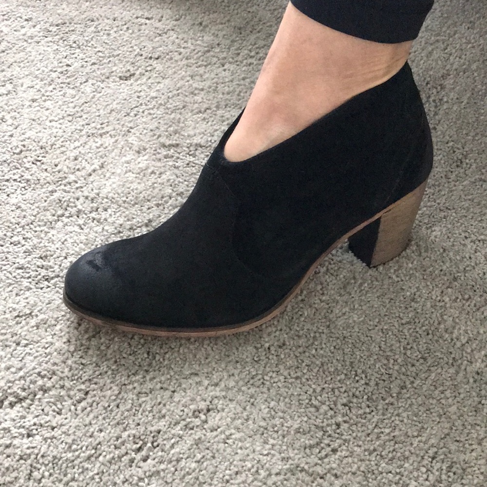 Black suede bootie